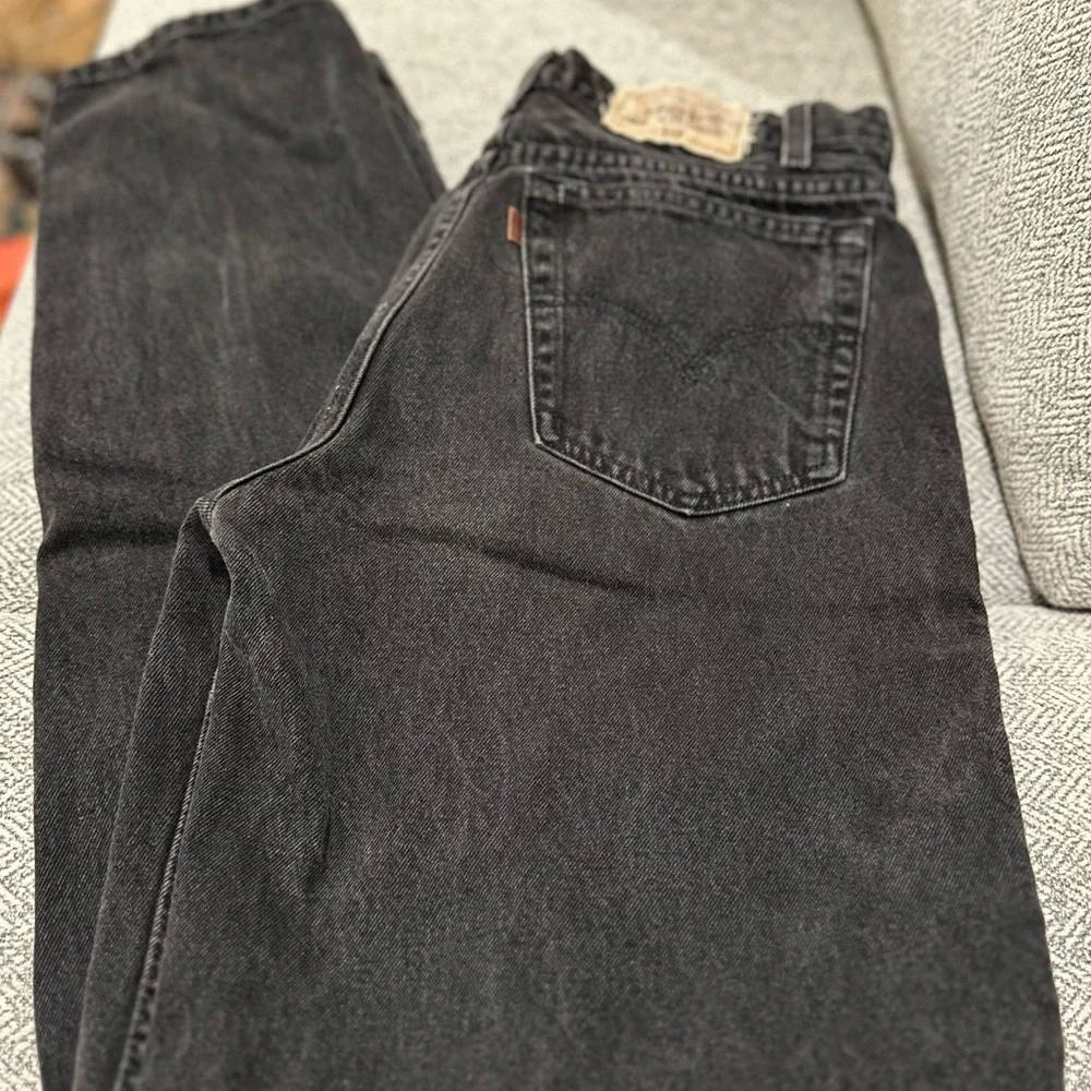 VINTAGE MENS 90’s LEVIS 545 LOOSE FIT MARBLED BLACK ZIP FLY‎ JEANS SZ 32x38